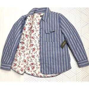 NWT Style & Co Size S Fits M Floral Blue Quilted Jacket Cottage Grandmacore